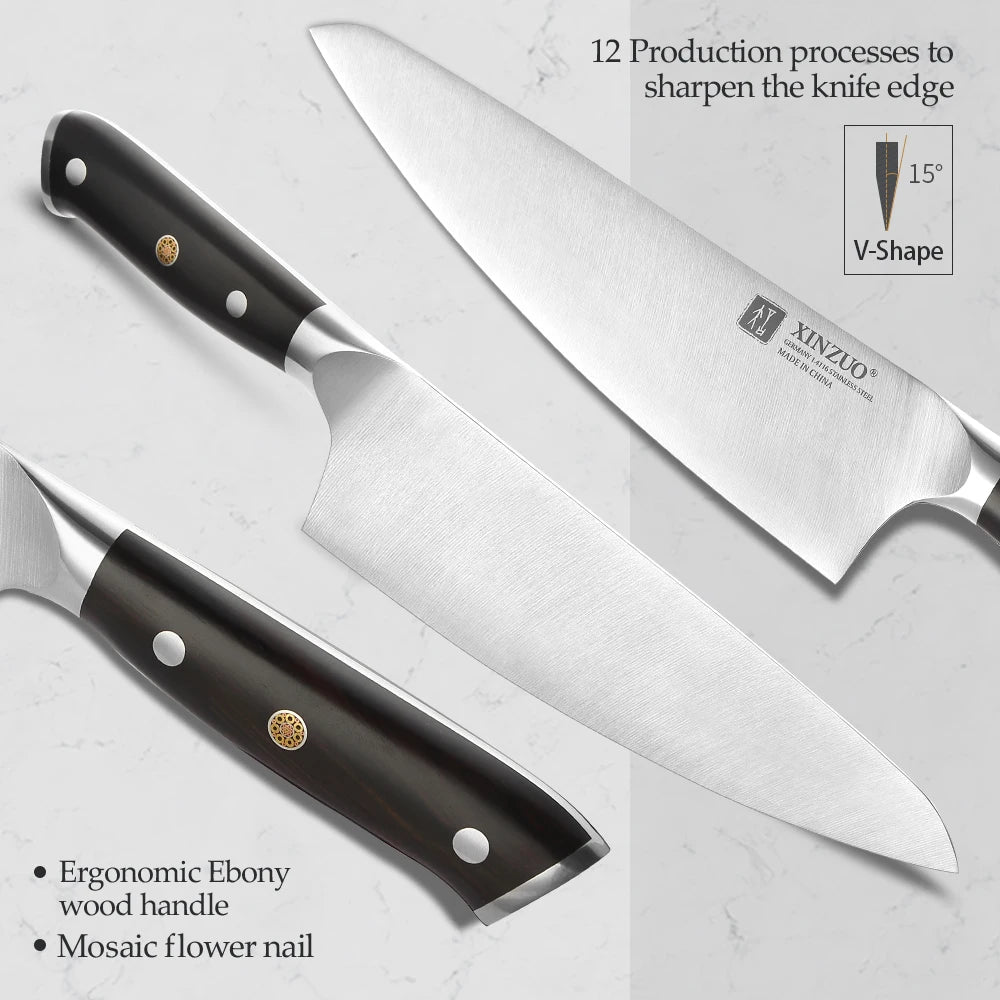 XINZUO 8.3" Chef Knife – German 1.4116 Steel & Ebony Handle Chef Knife Axl