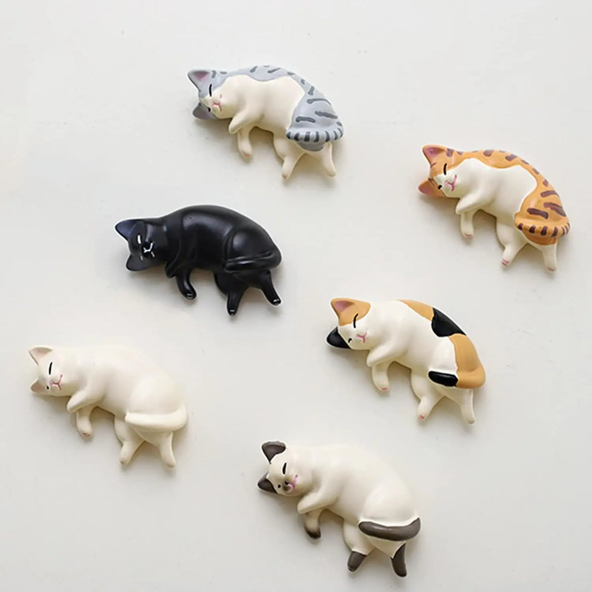 6-Pack 3D Cat Fridge Magnets – Cute Resin Kitty Magnet Set Decorative Magnets Axl