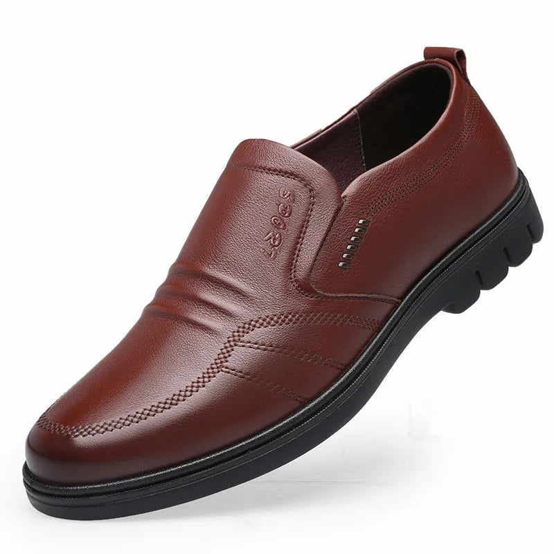 Men's Slip-On Leather Loafers – Lightweight Driving Shoes | YBQJOO Men's Loafers Axl