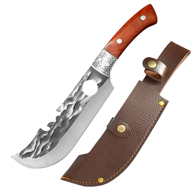 InLeung Stainless Steel Cleaver Knife with Wood Handle & Cover Cleaver Knife Axl Knife with Cover