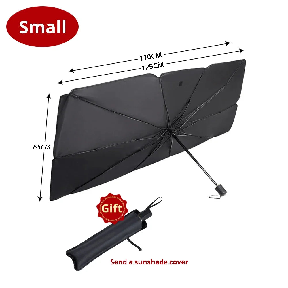 Foldable Car Windshield Sunshade – UV Blocking Front Cover Car Windshield Sunshade Axl Silvery Small