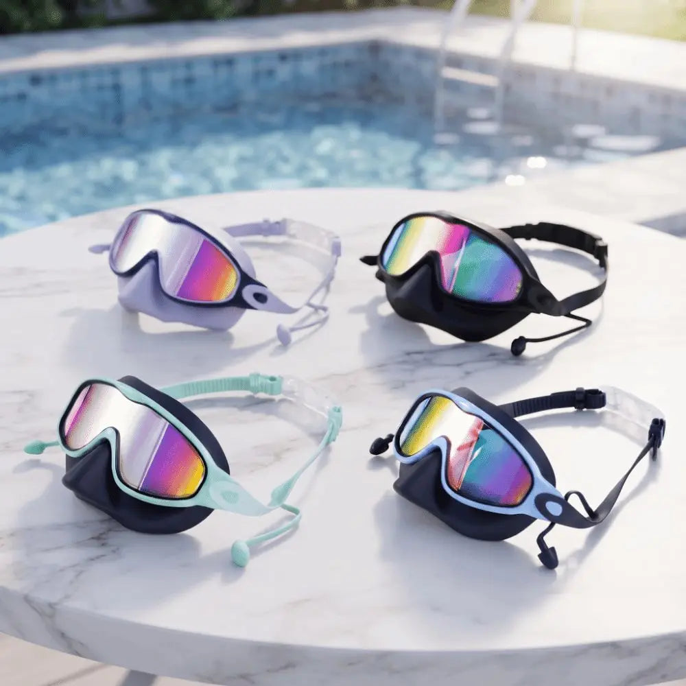 Women's Wide View Swim Goggles – UV &amp; Anti-Fog Large Frame Swim Goggles Axl