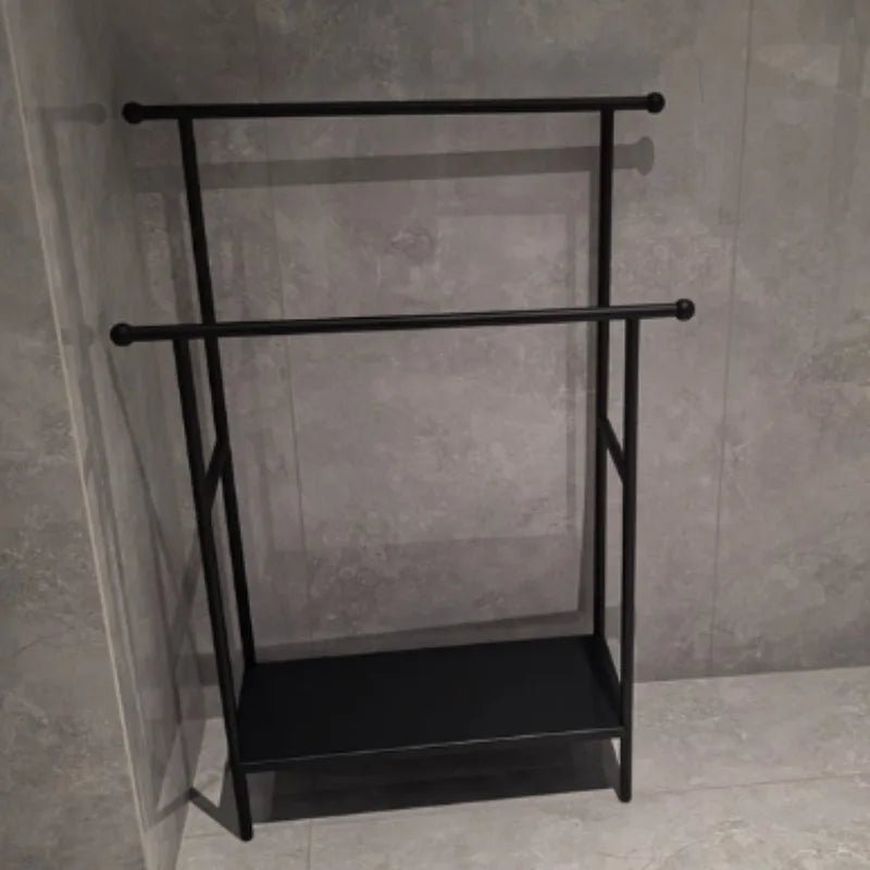 Modern Metal Standing Towel Rack – Minimalist Bathroom Organizer Standing Towel Rack Axl