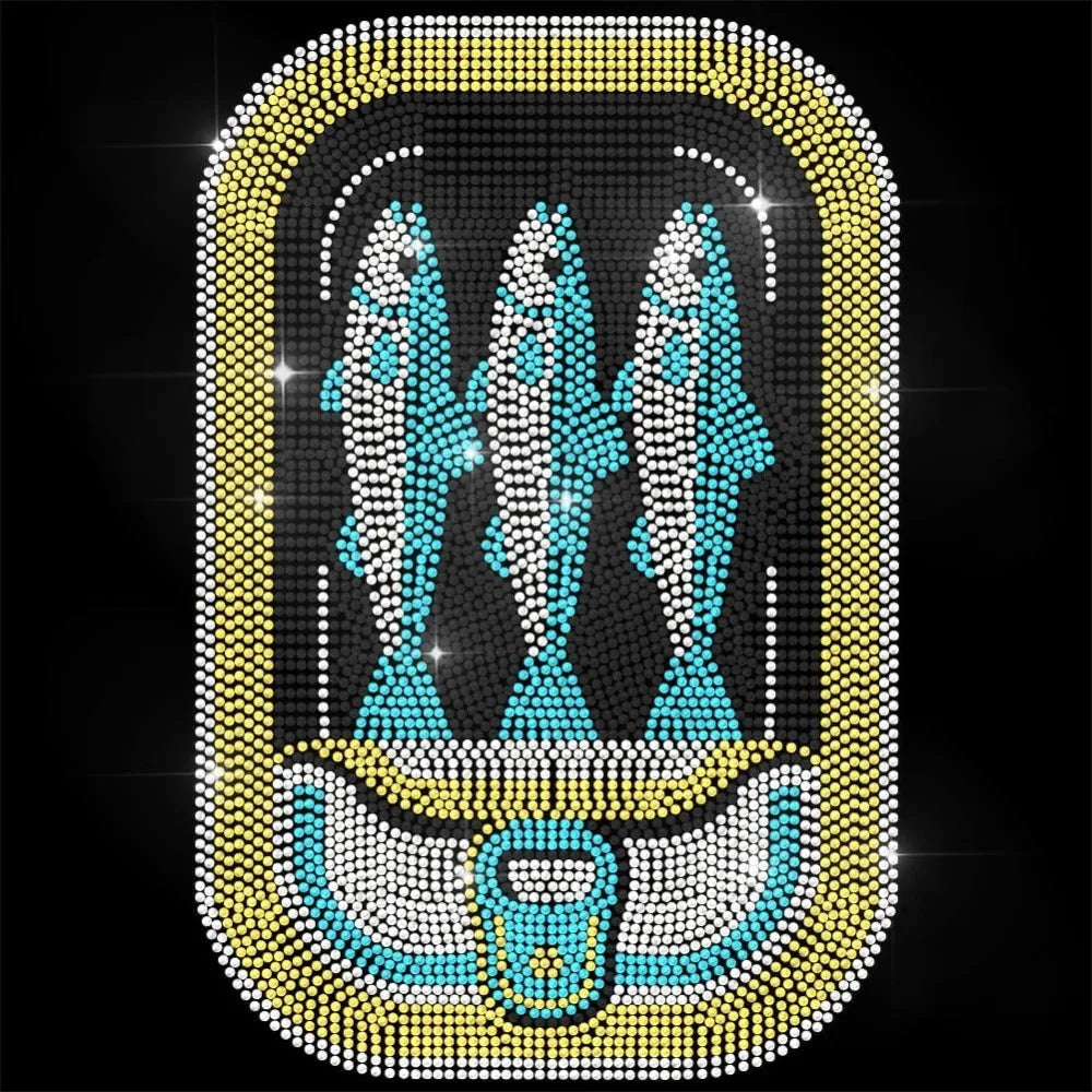 Glass Rhinestone Iron-On Fish Appliqué Patch – 29.7x21cm Iron-On Appliqué Patch Axl AECH04-17687