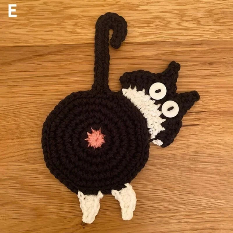 Cat Butt Coaster – Funny Heat-Resistant Cloth Drink Mat Novelty Drink Coaster Axl E 15x10cm