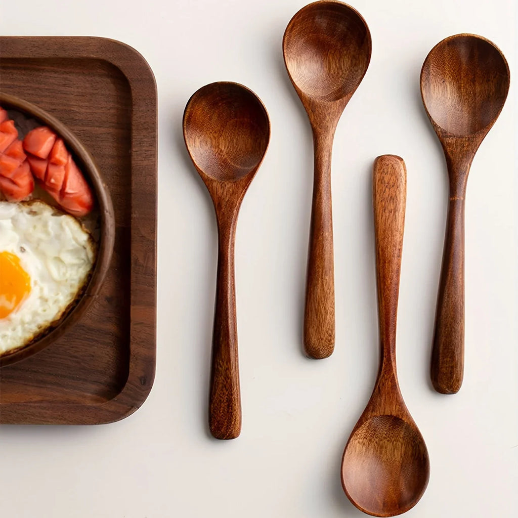 Modern Reusable Wooden Spoon Set – Coffee, Dessert & Dinner Wooden Spoon Set Axl