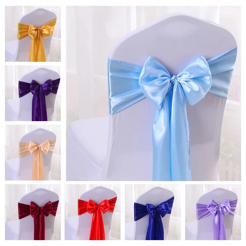Satin Chair Sash Bow – Wedding & Party Chair Decoration Chair Sash Bow Axl