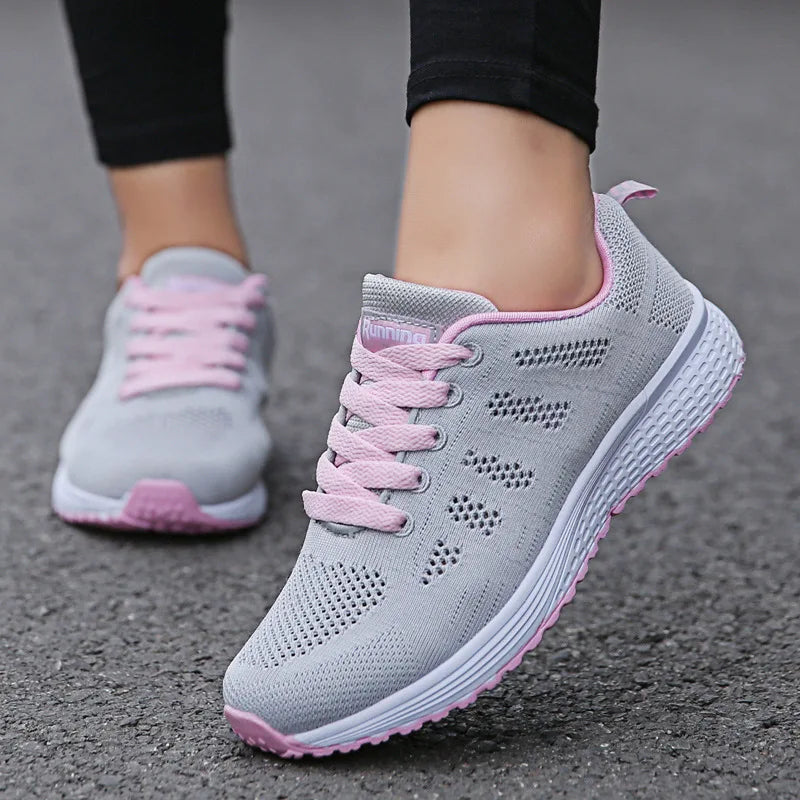 HAJINK Women's Breathable Mesh Flat Sneakers | Casual Walking Shoes Women's Flat Sneakers Axl