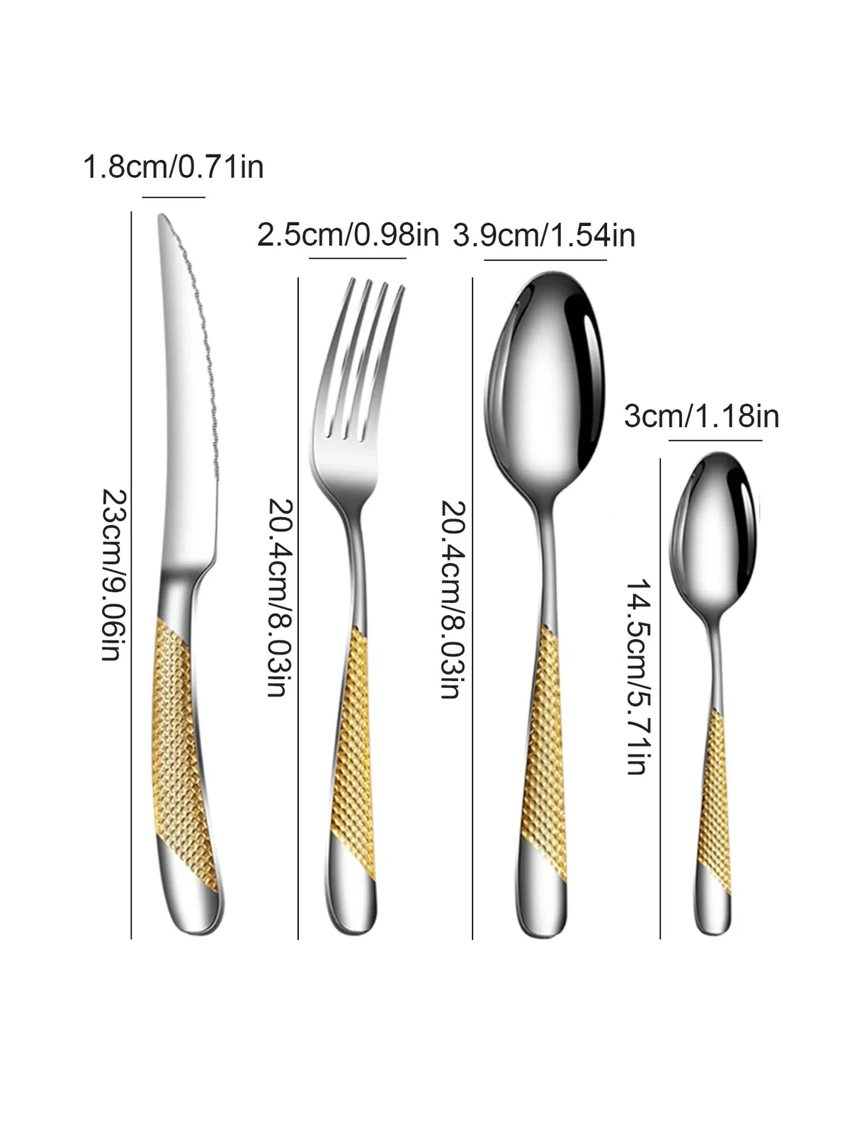 24-Piece Stainless Steel Flatware Set – Knives, Forks & Spoons Flatware Set Axl