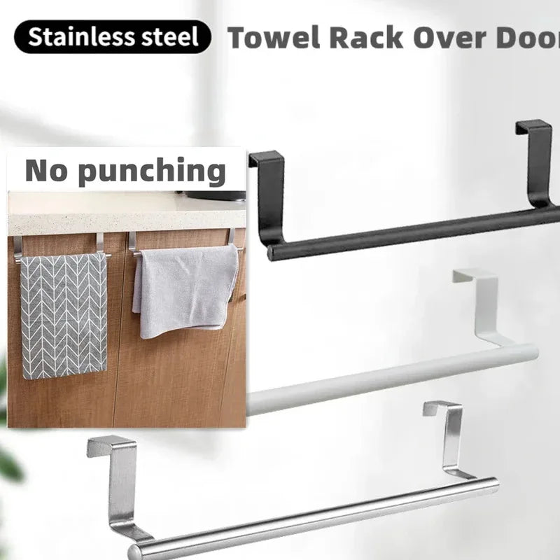 Over Door Towel Rack – Stainless Steel Hanging Bar Holder Over Door Towel Rack Axl
