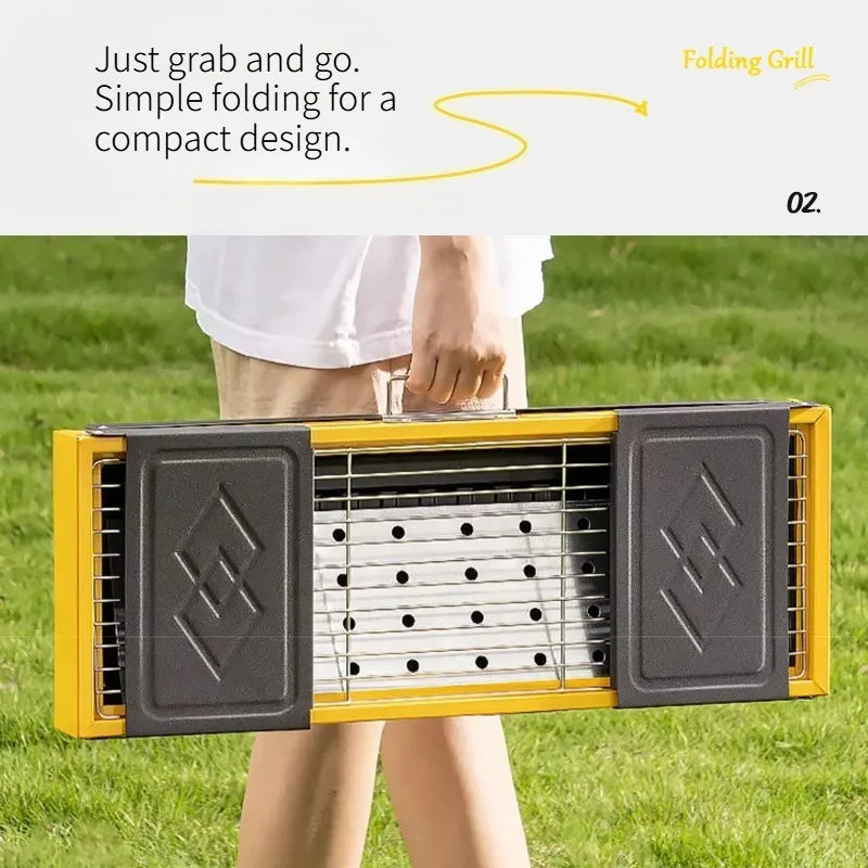 Portable Foldable Charcoal BBQ Grill – Camping & Picnic Rack Portable Charcoal Grill Axl