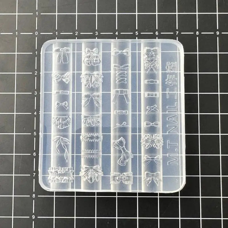3D Silicone Nail Art Mold – Bowknot Flower Heart Lace DIY Nail Art Mold Axl A1