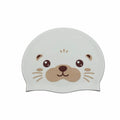 Sea Otter Silicone Swim Cap – Funny Bathing Hat for Adults Silicone Swim Cap Axl White