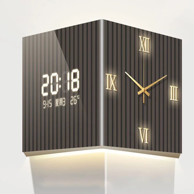 Modern LED Digital Wall Clock – Large Acrylic Calendar Clock LED Digital Wall Clock Axl Black 30x30cm
