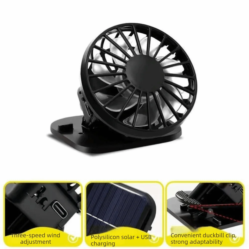 Mini Solar Powered Hat Fan – USB Rechargeable, 3 Speeds Portable Hat Fan Axl