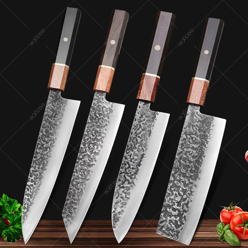 Hand Forged Japanese Chef Knife – Steel Cleaver with Gift Box Chef Knife Axl