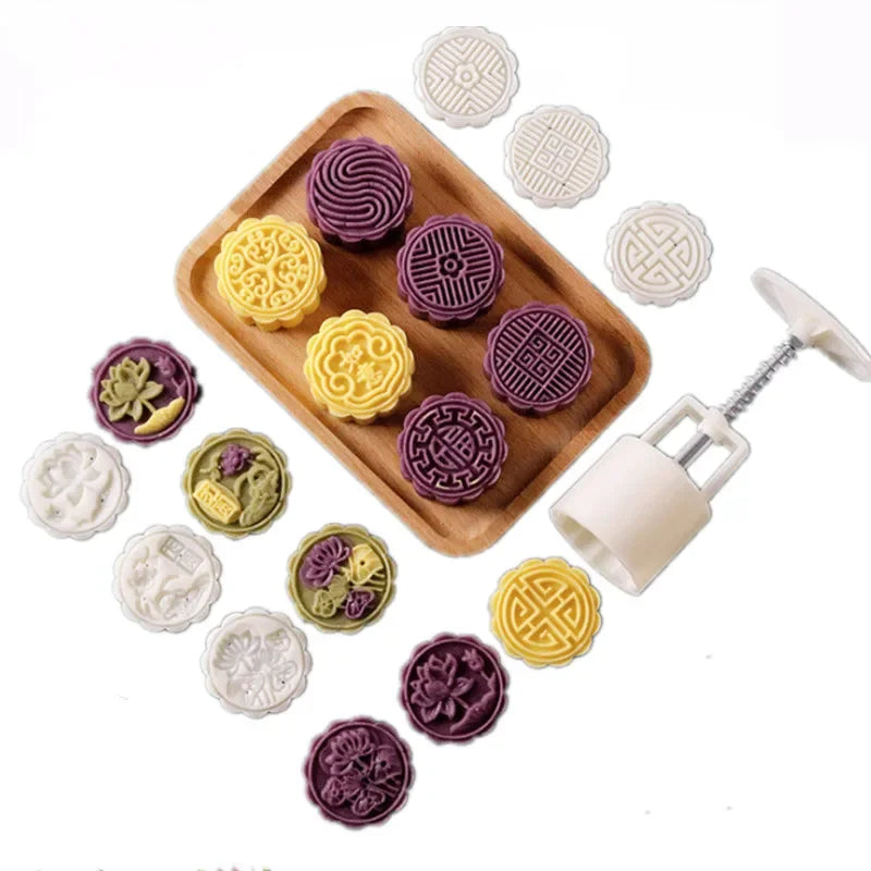DIY Mooncake Mold Set – Hand Press Stamp for Baking Mooncake Baking Mold Axl