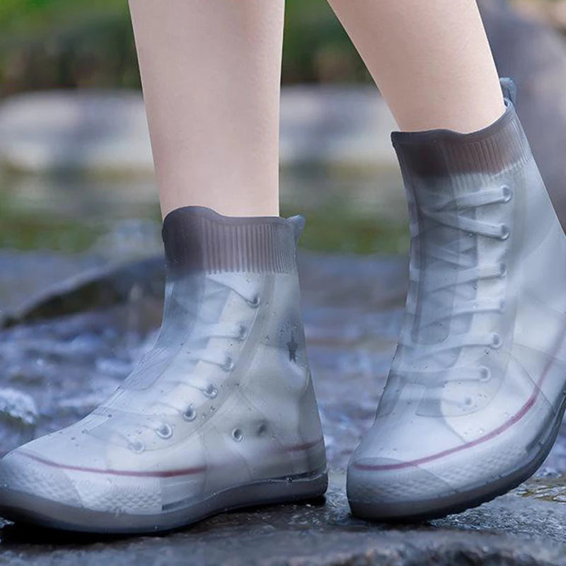Waterproof Silicone Shoe Covers – Reusable Anti-Slip Overshoes Rain Shoe Covers Axl XXL Gray