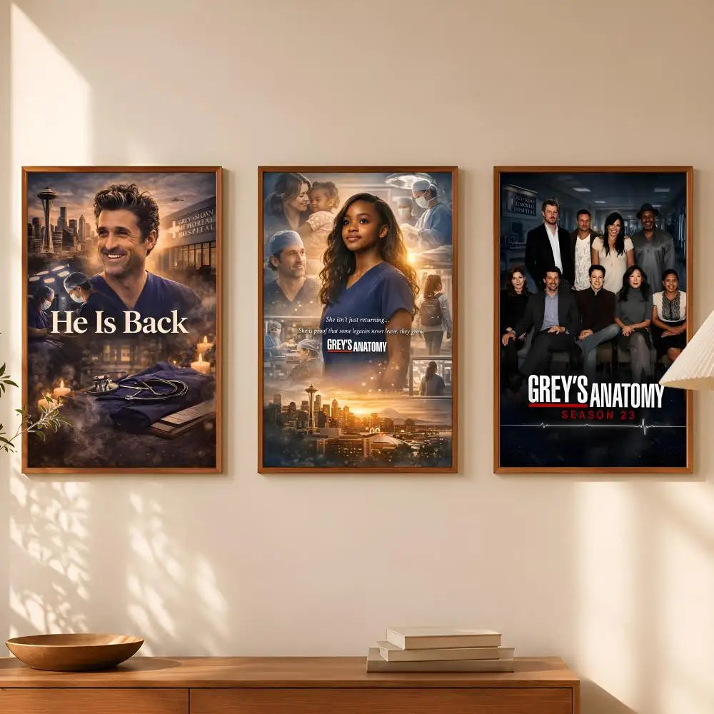 Grey's Anatomy HD PVC Self-Stick Wall Poster | Waterproof Wall Art Poster Axl