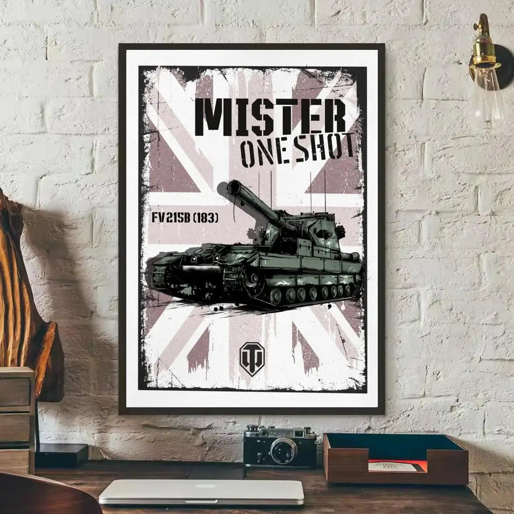 World of Tanks Game Wall Poster Removable Sticker Mural Decal