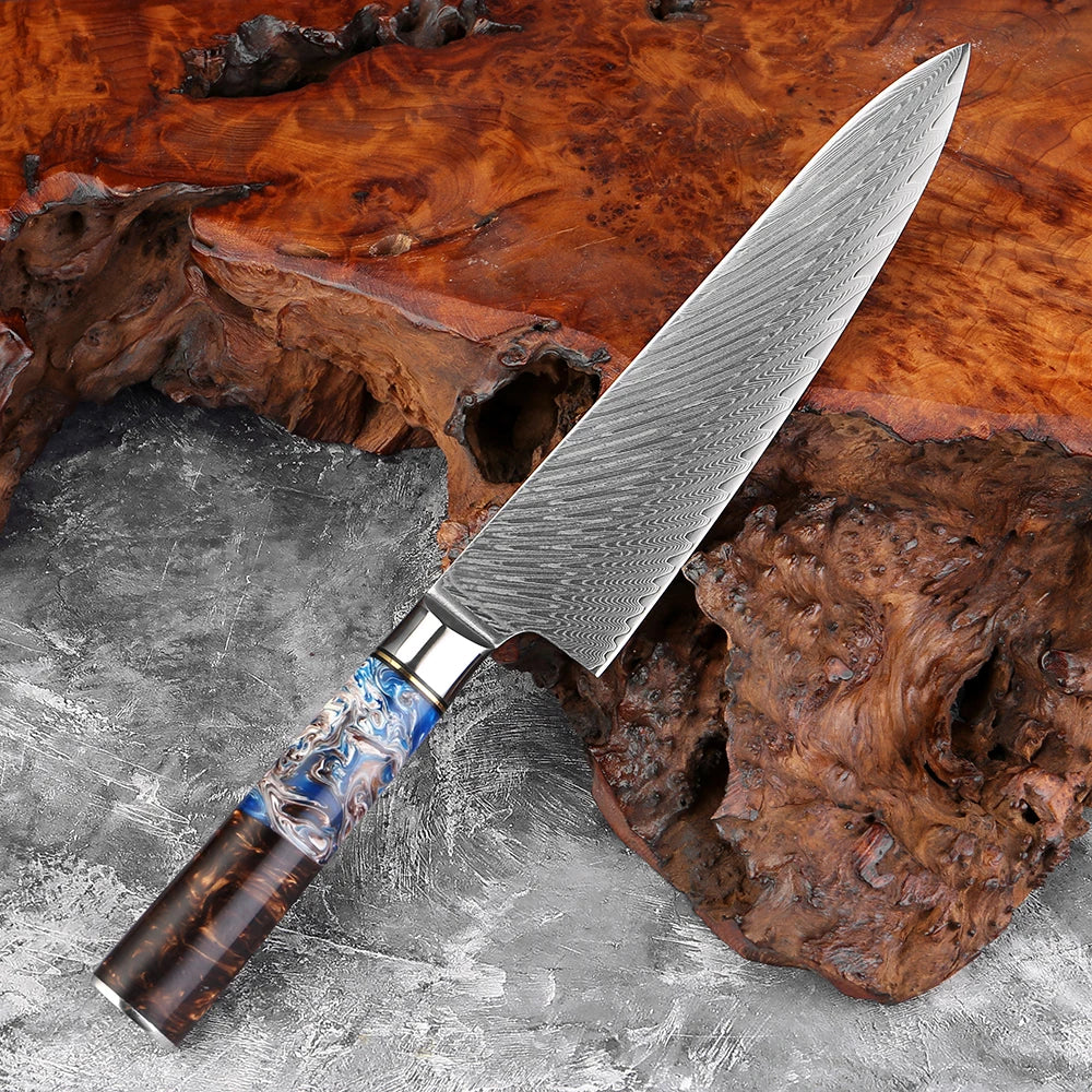 XITUO 8" Japanese Damascus Steel Chef Knife | Full Tang Damascus Chef Knife Axl