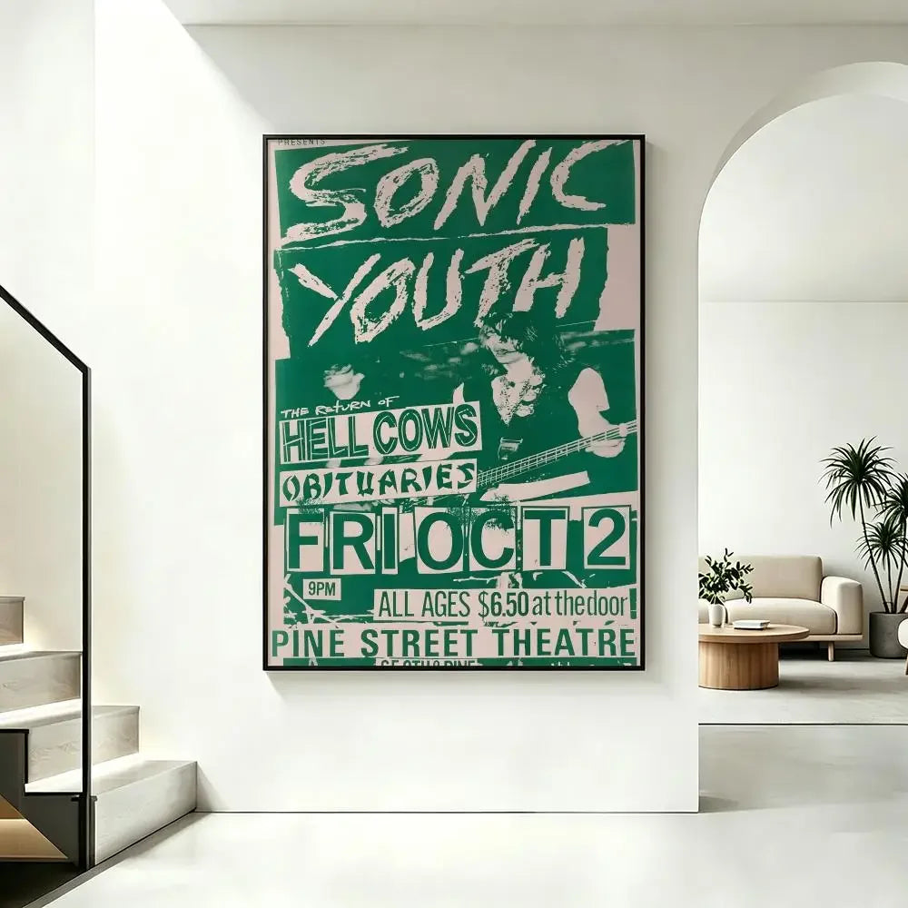 Sonic Youth Band HD Poster – Waterproof Sticky Wall Art Decor Music Wall Poster Axl