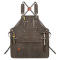 Unisex Canvas Work Apron with Tool Pockets | Adjustable Canvas Work Apron Axl Grey