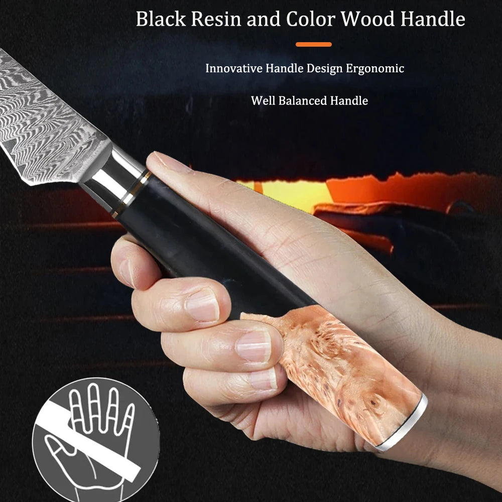 67-Layer Damascus Steel Boning Knife – Sharp Meat & Utility Damascus Boning Knife Axl