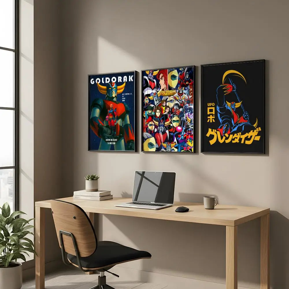 Goldorak Cartoon HD Wall Poster – Waterproof Self-Adhesive Sticker Art Wall Poster Axl