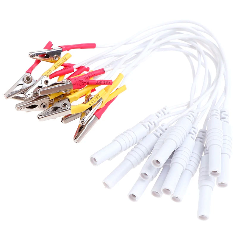 12-Pack Alligator Clip Lead Wires for TENS & Muscle Stimulators TENS Accessory Cables Axl onesize