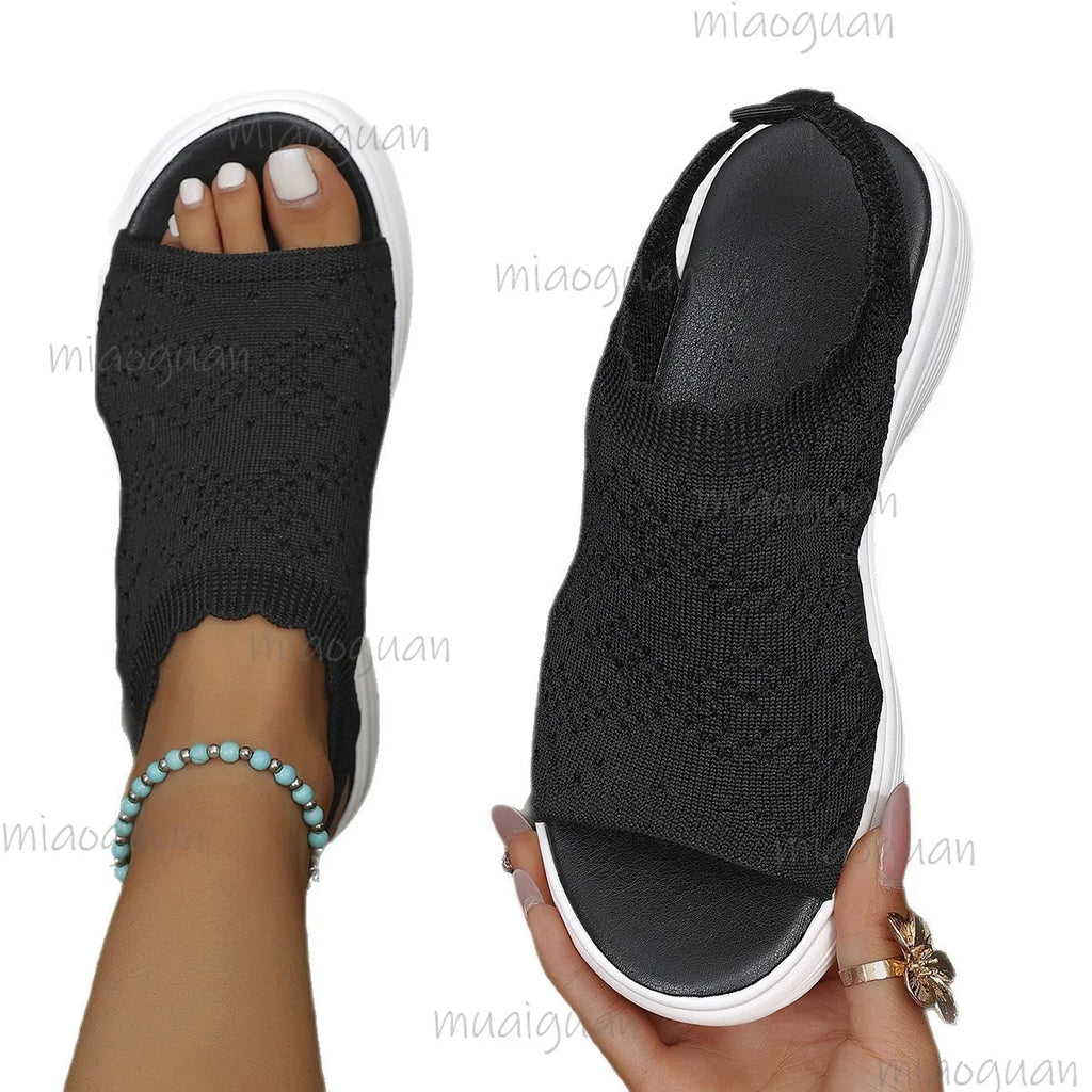 Women's Slip-On Mesh Wedge Platform Sandals – Large Sizes Wedge Platform Sandals Axl