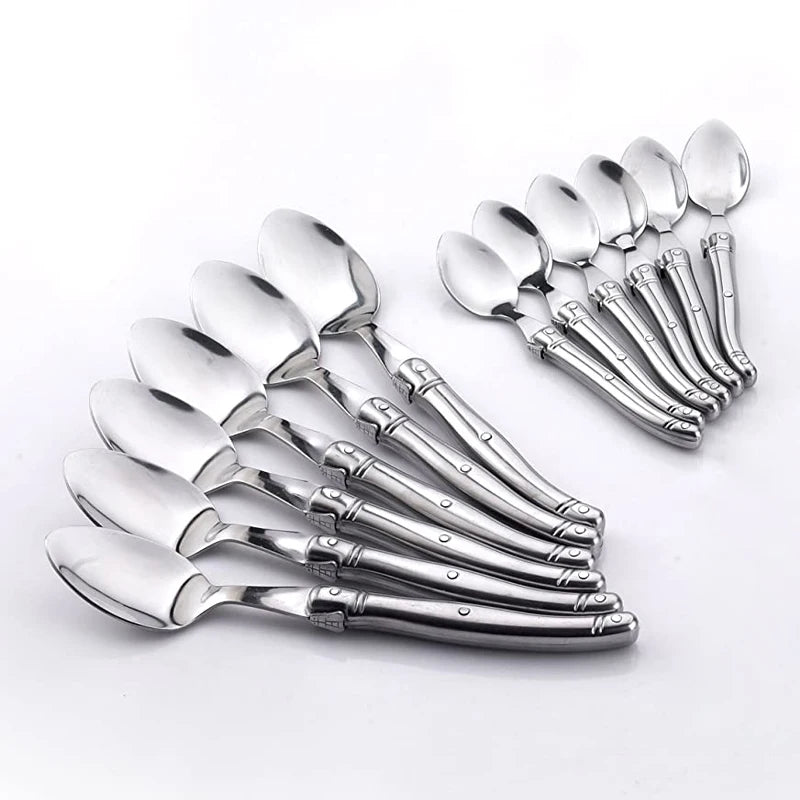 Laguiole Stainless Steel Teaspoon Set – Coffee & Dessert Spoons Teaspoon Set Axl
