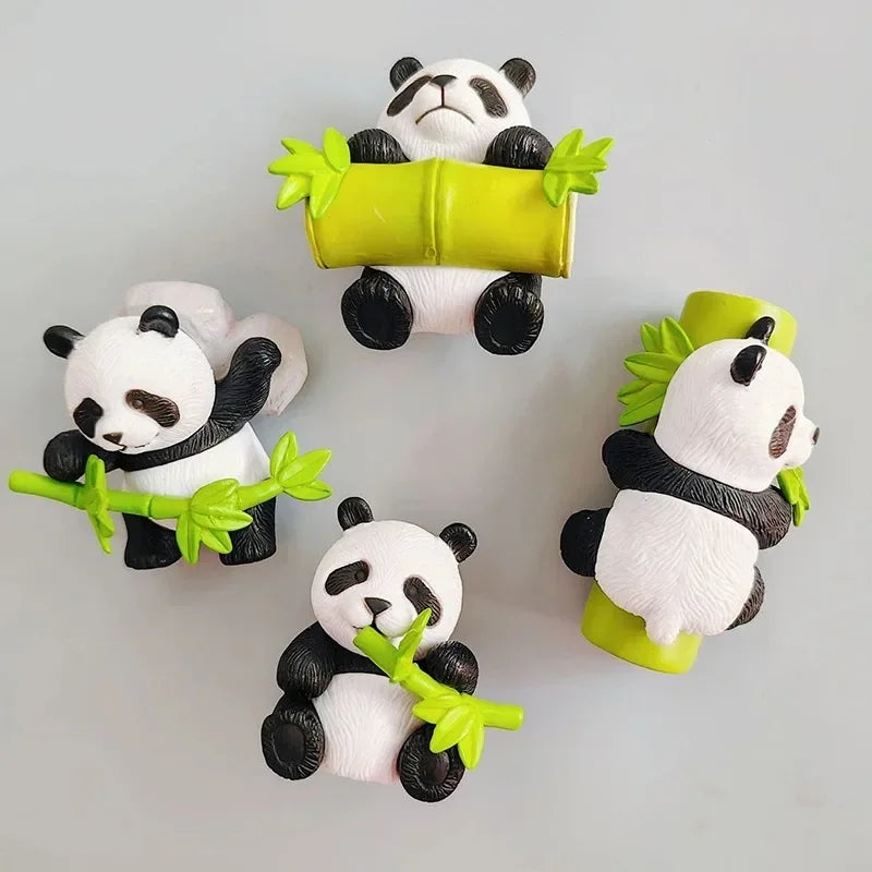 6-Piece Cartoon Animal Resin Fridge Magnets – Cute Panda Set Decorative Fridge Magnets Axl