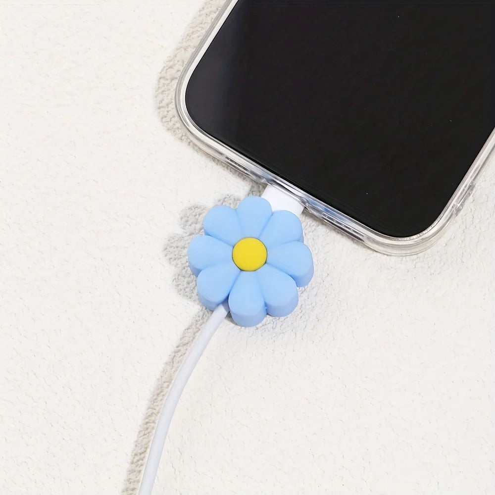 Silicone Flower Cable Protector 5/10 Pack – iPhone & USB-C Cable Protector Cover Axl