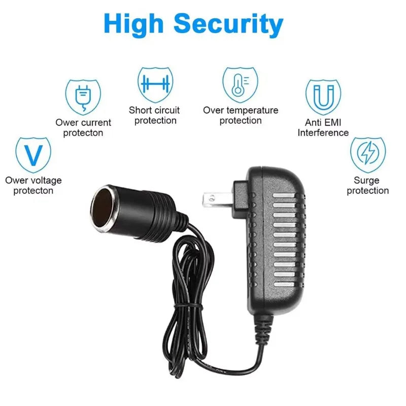 AC to DC 12V Car Cigarette Lighter Socket Power Adapter – US Plug Car Power Adapter Axl