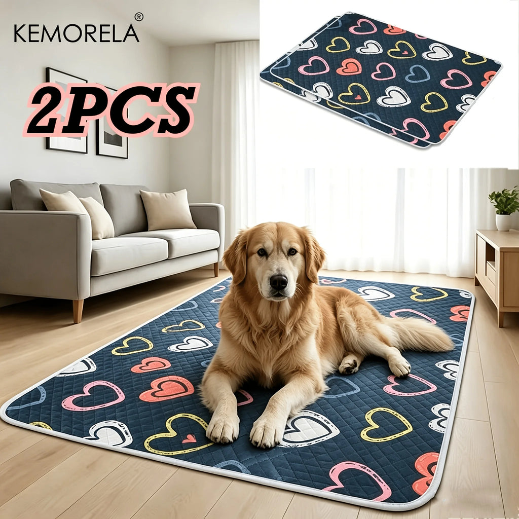 KEMORELA 2-Pack Washable Reusable Dog Training Pads Dog Training Pads Axl