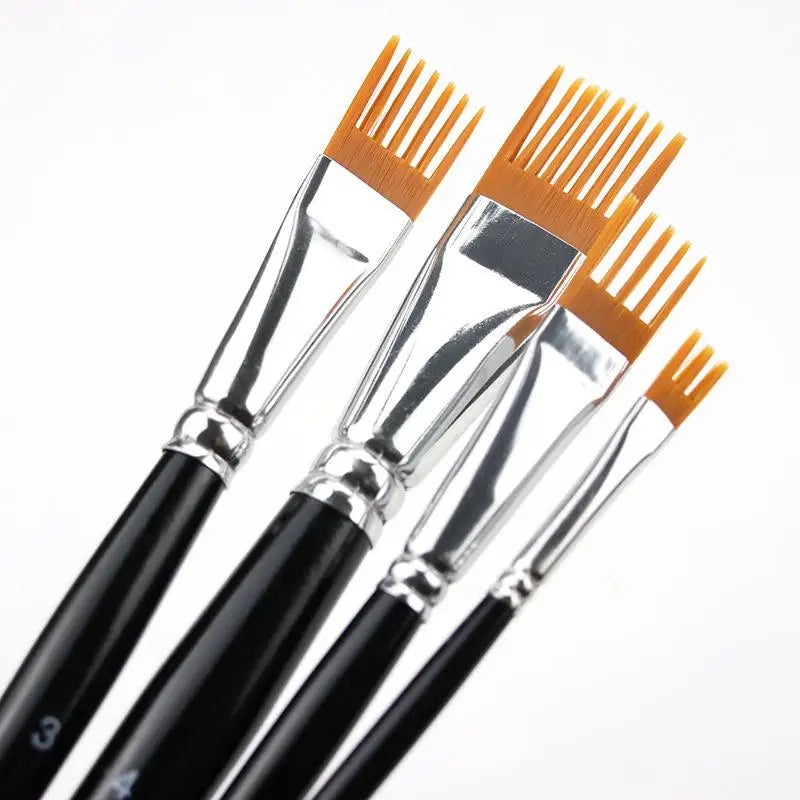 4-Piece Serrated Paint Brush Set – Watercolor & Oil Art Art Paint Brush Set Axl