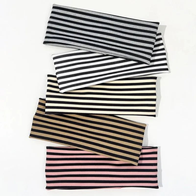 Striped Elastic Headbands Set – Cotton Hair Bands for Women Elastic Headband Set Axl