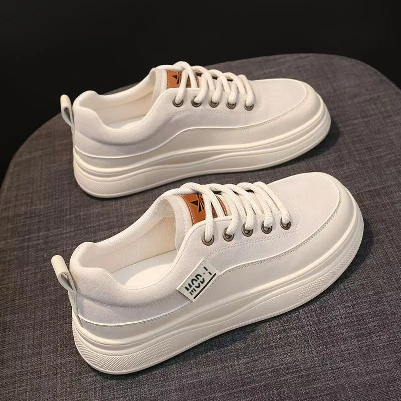 Women's White Platform Sneakers – Soft Cloud Sole Casual Shoes Women's Platform Sneakers Axl White 40