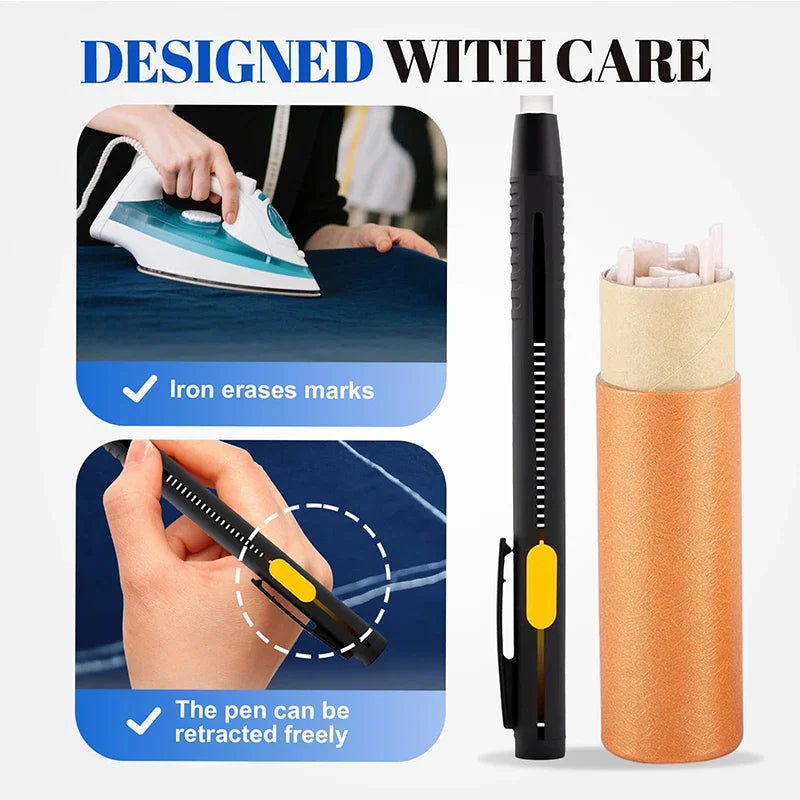 Heat-Erasable Fabric Marker Pens – 2 Pens & 20 Refills Fabric Marker Pen Axl