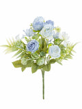 Silk Rose Artificial Flower Bouquet – Wedding & Home Decor Artificial Flower Bouquet Axl Blue 2 pcs