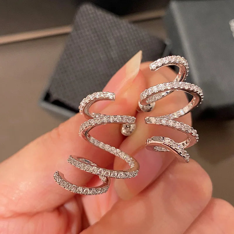Huitan Twisted Geometric Drop Earrings – CZ Fashion Jewelry Drop Earrings Axl E3269