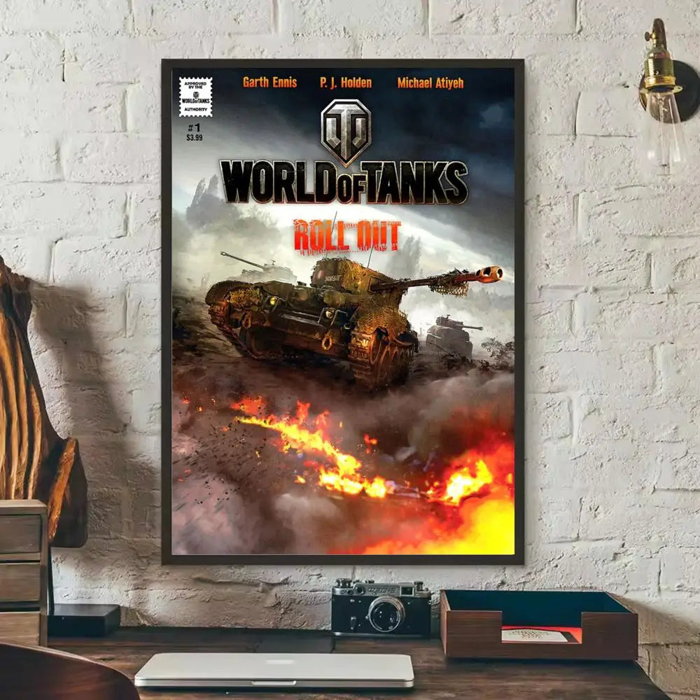 World of Tanks Game Wall Poster Removable Sticker Mural Decal