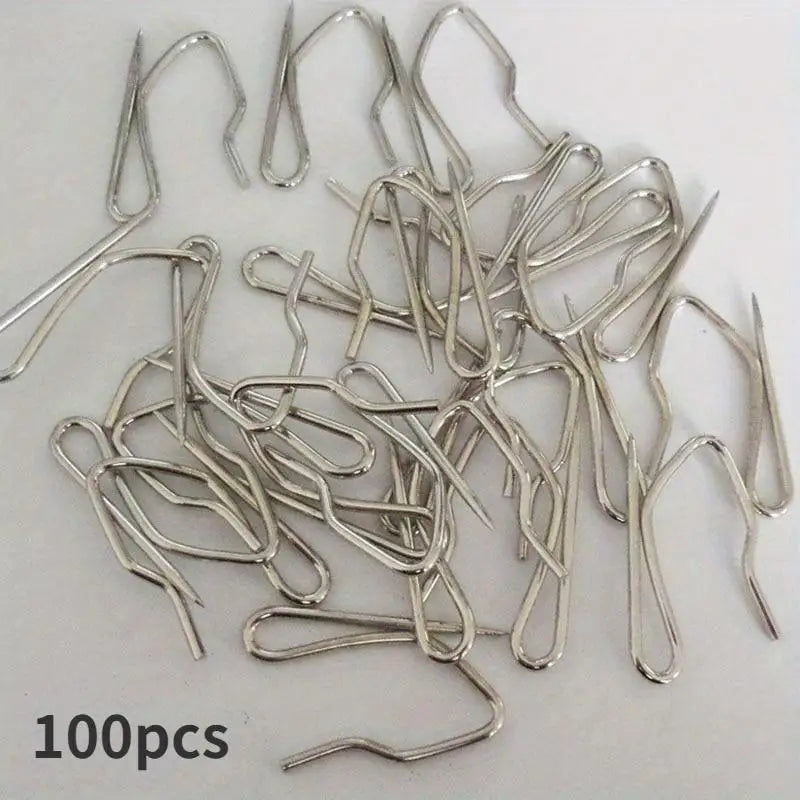 100-Pack S-Type Stainless Steel Curtain Hooks & Window Holdbacks Curtain Hooks Axl 100pcs