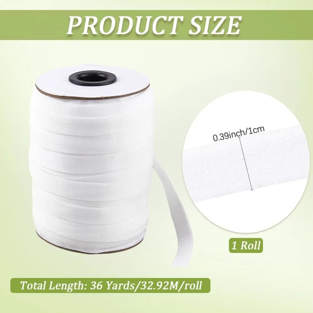 Polyester Elastic Band 11mm x 36 Yards White Sewing Ribbon Roll Sewing Elastic Band Axl