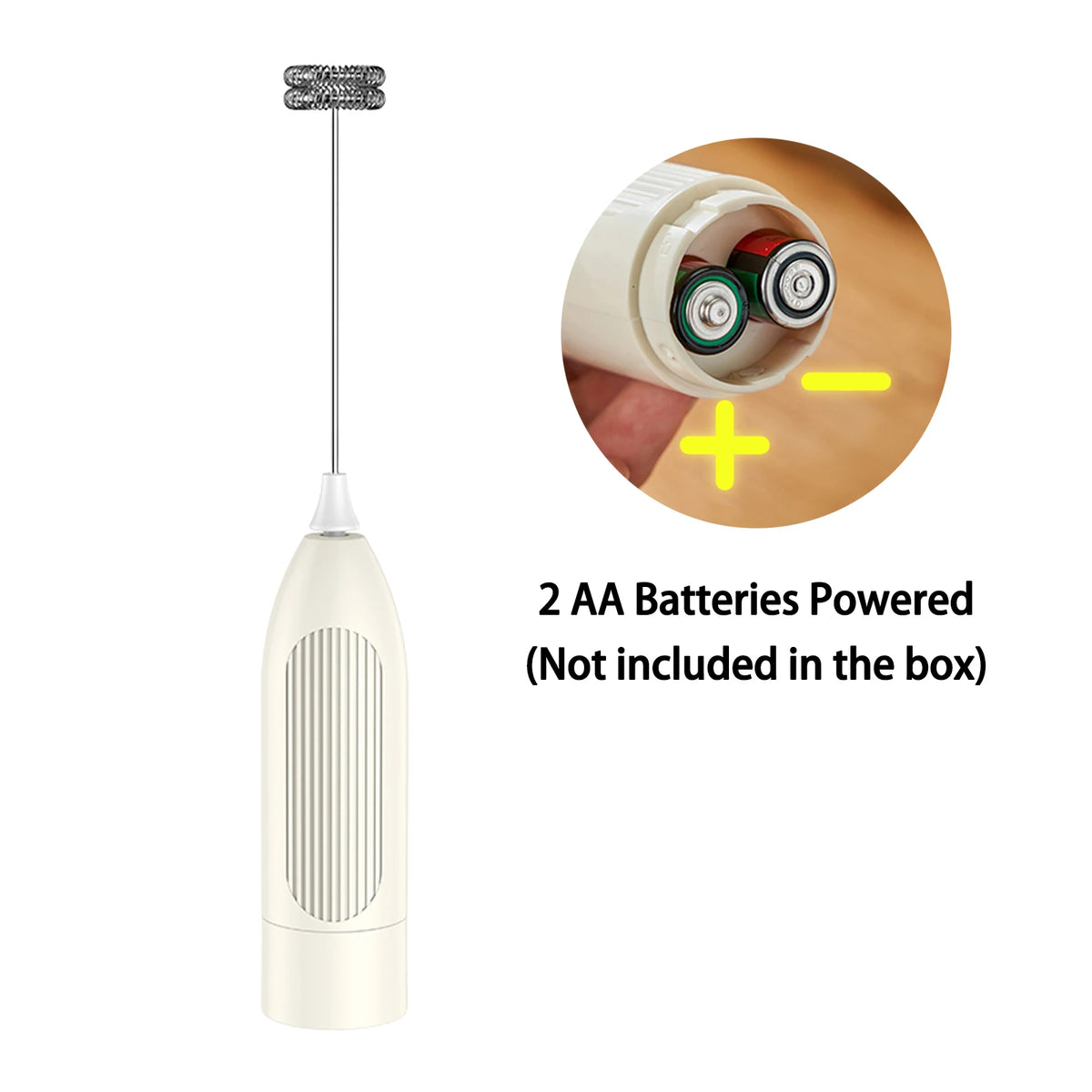 Handheld Electric Milk Frother – Battery Powered Foam Maker Milk Frother Axl Cream