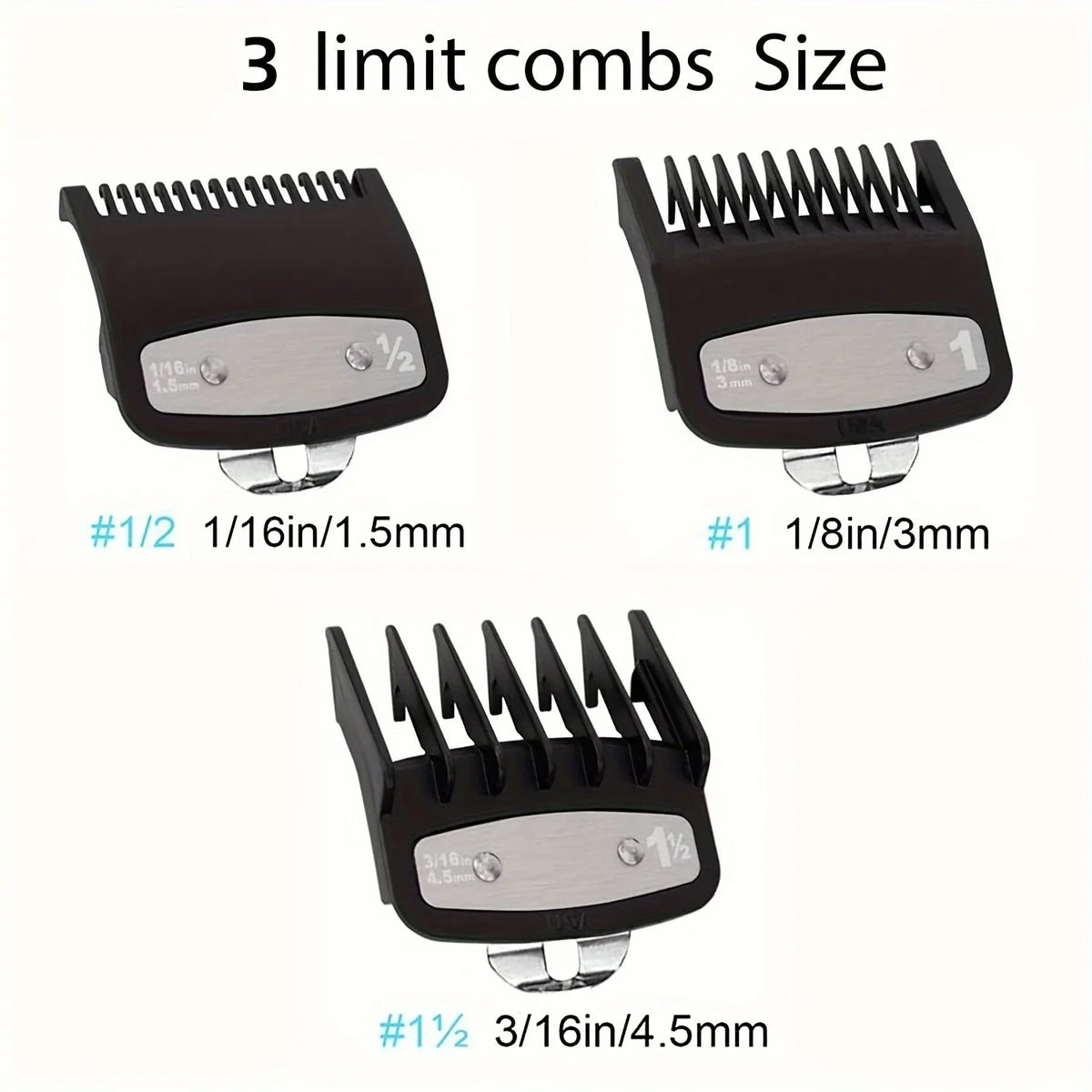 3-Piece Hair Clipper Positioning Comb Set | Barber Guide Combs Clipper Guide Combs Axl