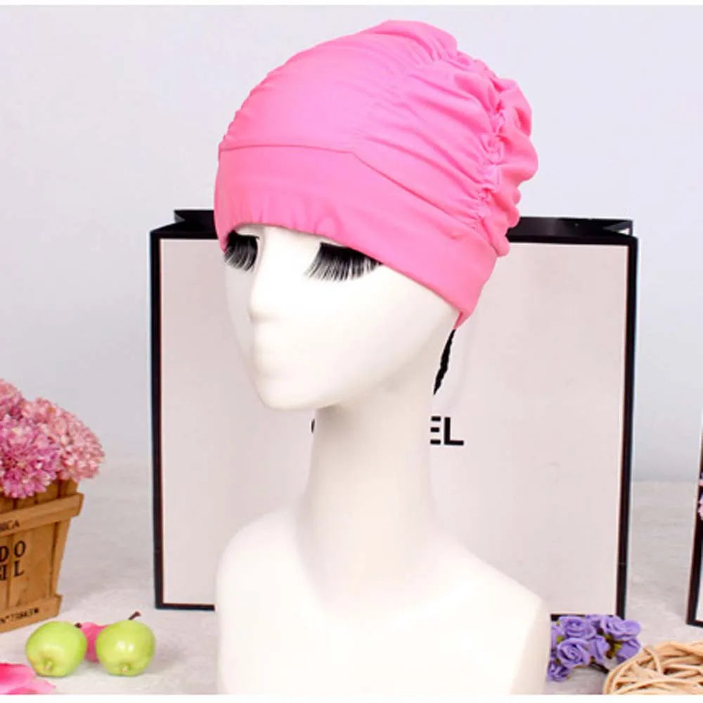 Waterproof Turban Swim Cap for Long Hair – Ear Protection Turban Swim Cap Axl