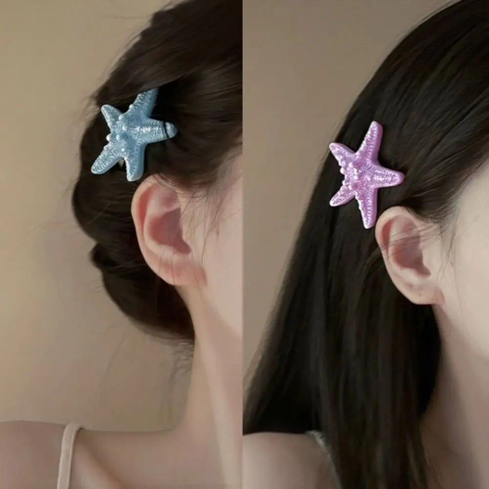 2-Pack Starfish Hair Clips – Korean Style Beach Hairpins Hair Clip Set Axl