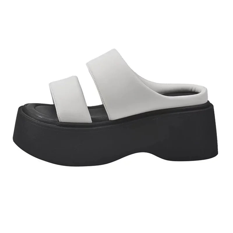 Women's Platform Sandals – Muffin Sole Slip-On Beach Shoes Platform Sandals Axl